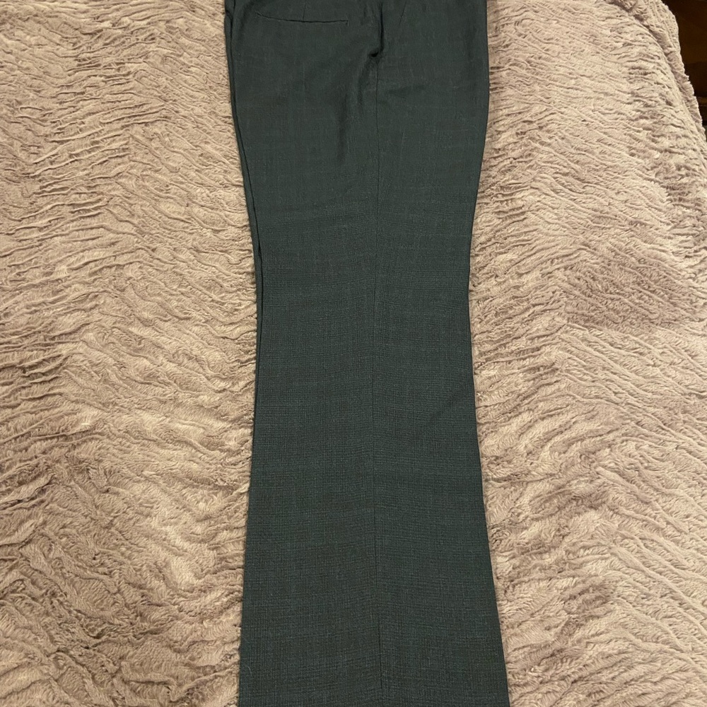Mens Used Perry Ellis Slim Fit Pants Checkered Blue Size 34/30